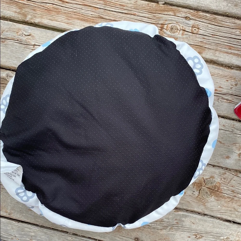 Blue and White Pet Bed with Heart and Paw Print